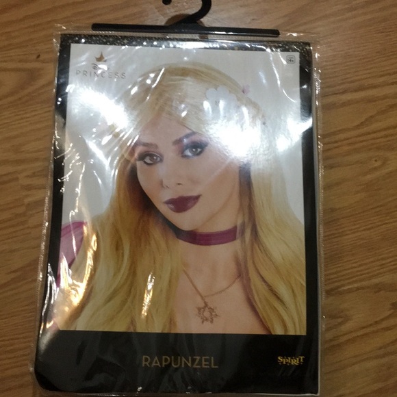 Spirit Halloween Rapunzel wig with flowers Disney Princess wig brand new